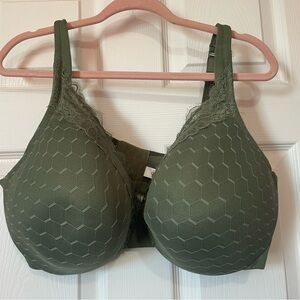 NWT Olive Green Lace Trim Bra 44DDD